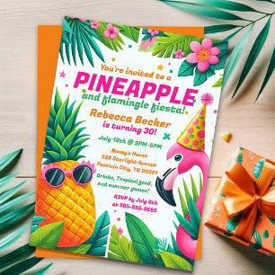 Invitación Fiesta de la piña de cumpleaños y la Fiesta de Fla
