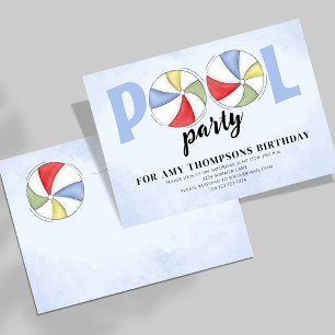 Invitación Fiesta de la piscina Balls de verano de natalidad 