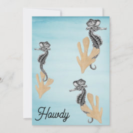 Invitación Fiesta de la piscina Cowboy Seahorse