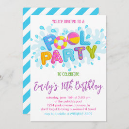 Invitación Fiesta de la piscina de cumpleaños