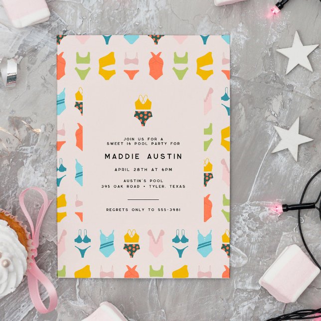 Invitación Fiesta de la piscina de cumpleaños de un adolescen (Subido por el creador)