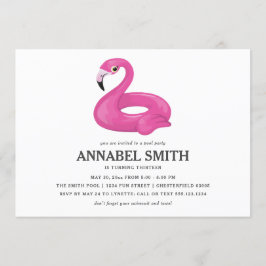 Invitación Fiesta de la piscina de cumpleaños flamenco rosa