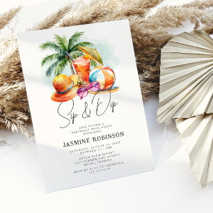 Invitación Fiesta de la piscina de cumpleaños para adultos Si