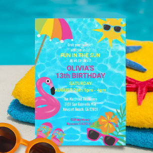 Invitación Fiesta de la piscina de diversión de verano Cumple