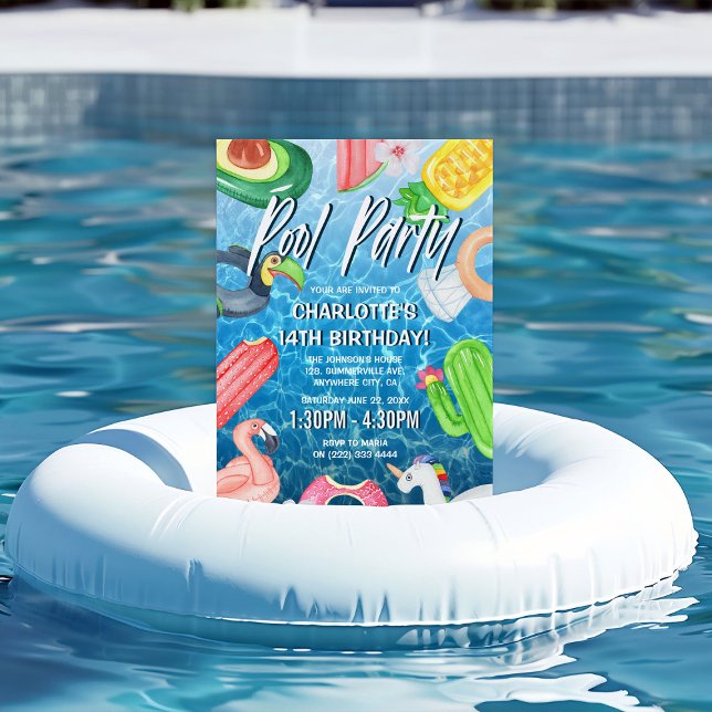 Invitación Fiesta de la piscina de diversión de verano Cumple (Subido por el creador)