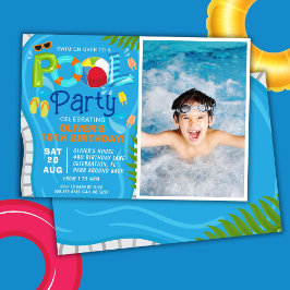 Invitación Fiesta de la piscina de fotos Fiesta de cumpleaños