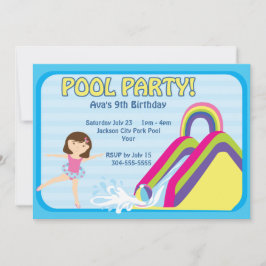 Invitación Fiesta de la piscina de Personalizables Cumpleaños