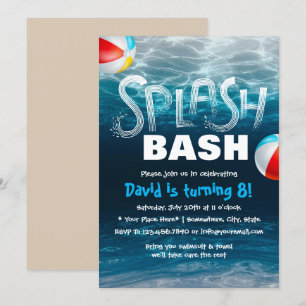 Invitación Fiesta de la piscina de salpicaduras de verano Cum