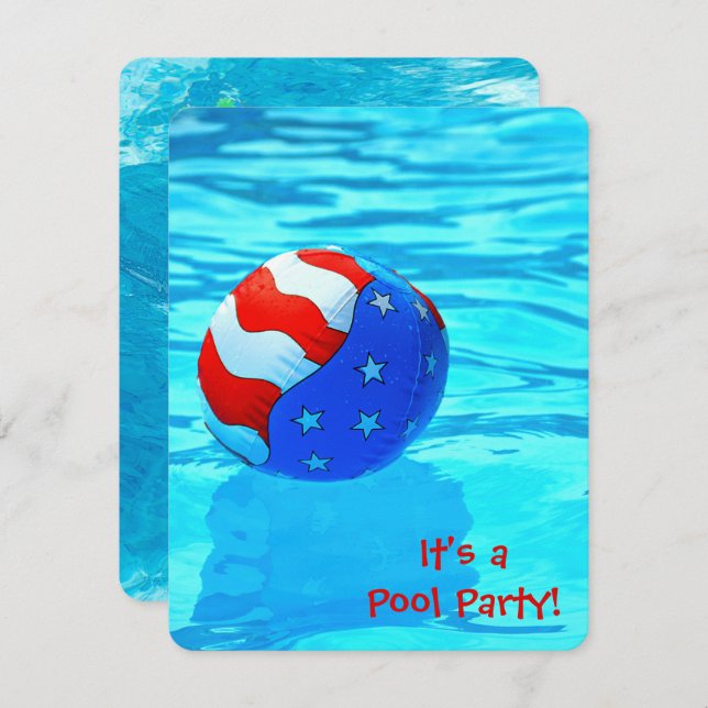 Invitación Fiesta de la piscina de verano (Anverso / Reverso)