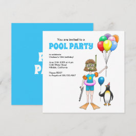 Invitación Fiesta de la piscina de verano Cumpleaños