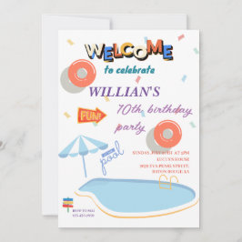 Invitación Fiesta de la piscina de verano de cumpleaños