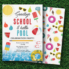 Invitación Fiesta de la piscina de verano de niños divertidos