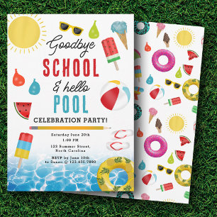 Invitación Fiesta de la piscina de verano de niños divertidos