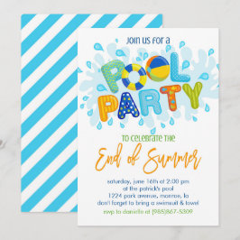 Invitación Fiesta de la piscina de verano, Fiesta de fin de a