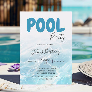 Invitación Fiesta de la piscina de verano moderna Cumpleaños