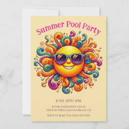 Invitación Fiesta de la piscina de verano - Sonrisas soleadas