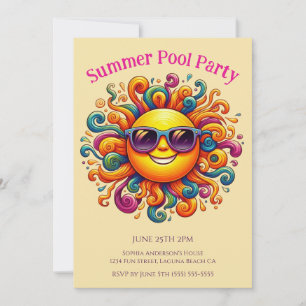 Invitación Fiesta de la piscina de verano - Sonrisas soleadas