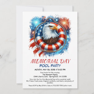 Invitación Fiesta de la piscina del día conmemorativo   Bash 