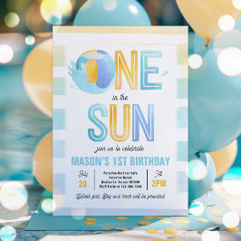 Invitación Fiesta De La Piscina Del Primer Cumpleaños De One 