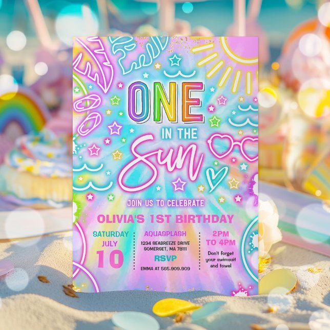 Invitación Fiesta De La Piscina Del Primer Cumpleaños De One  (Subido por el creador)