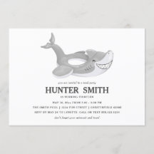 Fiesta de la piscina flotante de tiburón cumpleaño