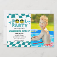 Fiesta DE LA PISCINA FOTO RETRO SMILEY FAY
