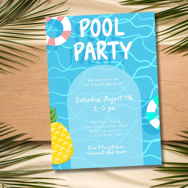 Invitación Fiesta de la piscina Guay (Subido por el creador)