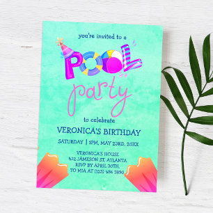 Invitación Fiesta de la piscina Guay Aniversario del natación