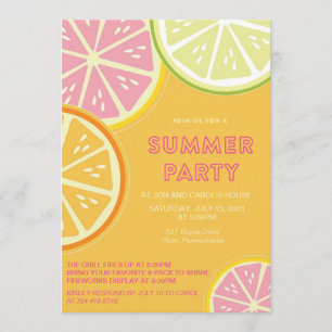 Invitación Fiesta de la piscina lemonade verano
