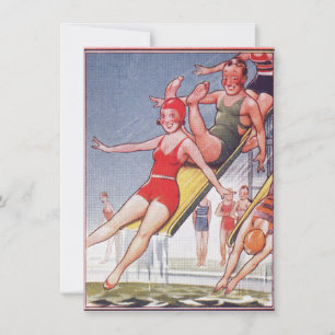 Invitación Fiesta de la piscina Verano Vintage