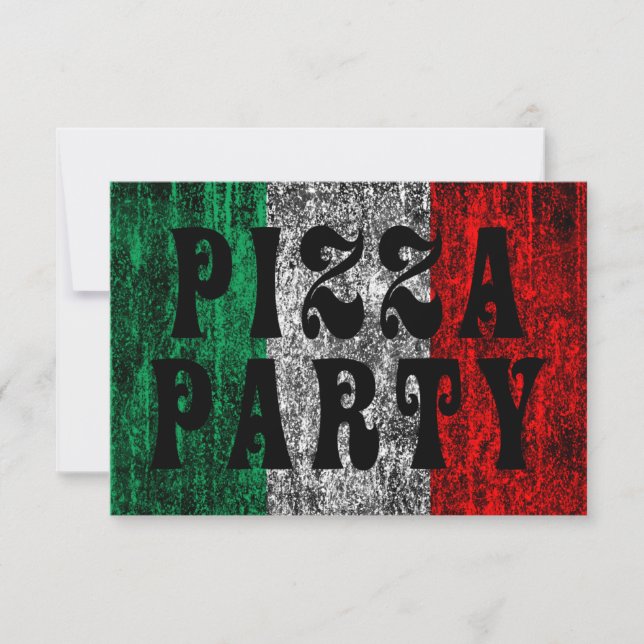 Invitación fiesta de la pizza (bandera italiana) (Anverso)