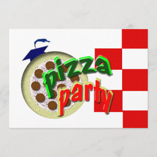 Invitación ¡Fiesta de la pizza de la graduación!!!!