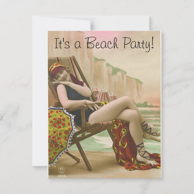 Invitación Fiesta de la playa (Anverso)