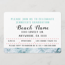 Invitación Fiesta de la playa de graduación