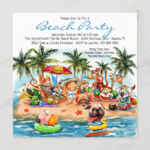 Invitación Fiesta de la playa de los juerguistas
