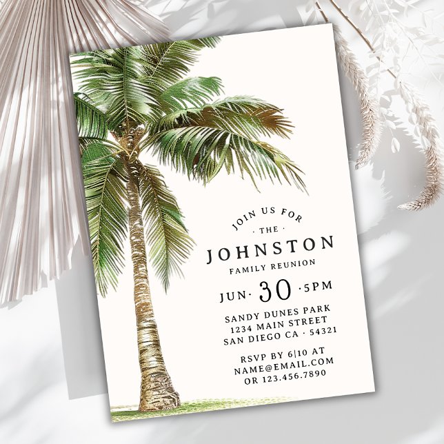 Invitación Fiesta de la playa de Palm Tree de la Reunión Fami (Subido por el creador)