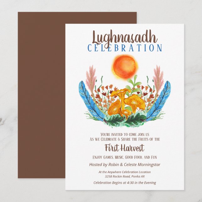 Invitación Fiesta de la Primera Cosecha de Lughnasadh (Anverso / Reverso)