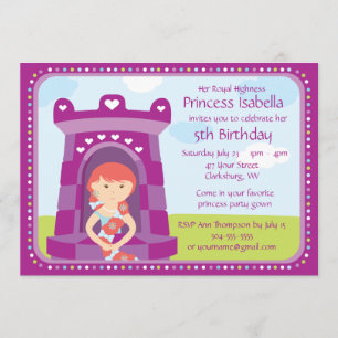 Invitación Fiesta de la princesa cumpleaños del personalizado