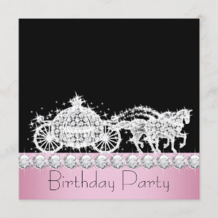 Invitación Fiesta de la princesa cumpleaños del rosa del