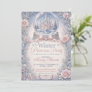 Invitación Fiesta de la Princesa de Invierno Castillo Mágico