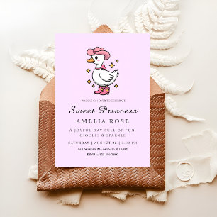Invitación Fiesta de la Princesa Pato Rosa