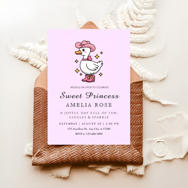 Invitación Fiesta de la Princesa Pato Rosa (Subido por el creador)