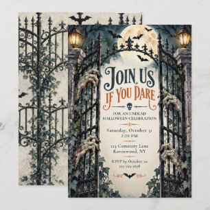Invitación Fiesta de la Puerta Embrujada de Halloween