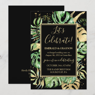 Invitación Fiesta de la recepción de bodas de Elopement Tropi