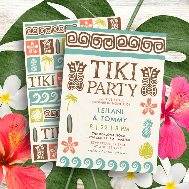 Invitación Fiesta de la retro Tiki ducha de matrimonio tropic (Subido por el creador)