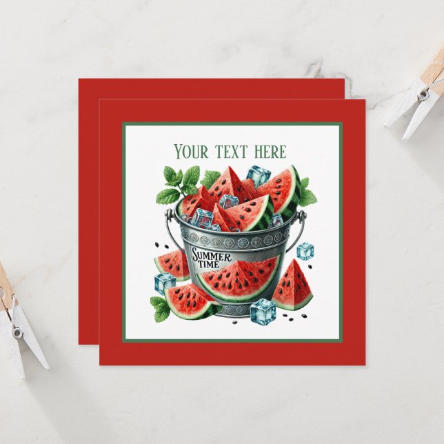 Invitación Fiesta de la sandía de verano cúrcuma (Anverso/Reverso In Situ)