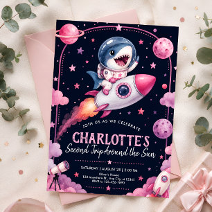 Invitación Fiesta de la Segunda Vuelta al Sol para Niña Cohet