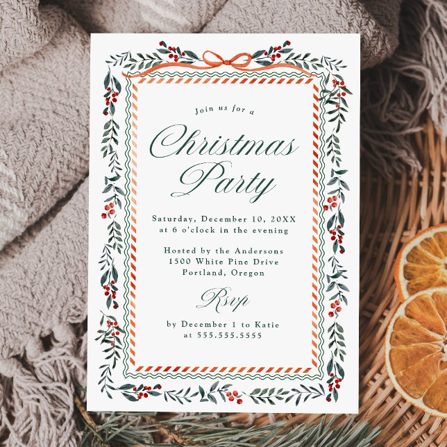 Invitación Fiesta de la sincera cinta roja y Navidades verdes (Subido por el creador)