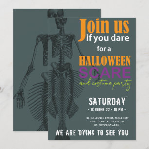 Invitación Fiesta de la sirena Skeleton Halloween