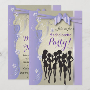Invitación Fiesta de la solapa - Lavender morado y plata